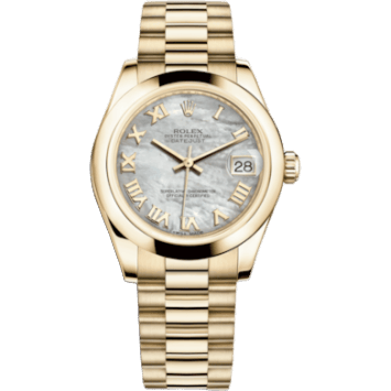 Rolex Datejust 31 Yellow Gold Domed / President / MOP Roman 178248-0044
