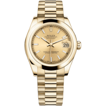 Rolex Datejust 31 Yellow Gold Domed / President / Champagne 178248-0048
