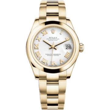 Rolex Datejust 31 Yellow Gold Domed / Oyster / White Roman 178248-0065