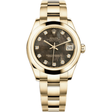 Rolex Datejust 31 Yellow Gold Domed / Oyster / Black MOP 178248-0076