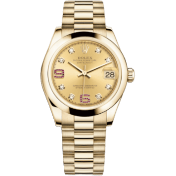 Rolex Datejust 31 Yellow Gold Domed / President / Champagne Diamond 178248-0088