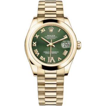 Rolex Datejust 31 Yellow Gold Domed / President / Olive Roman 178248-0094