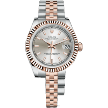 Rolex Datejust 31 Rolesor Everose Fluted / Jubilee / Silver 178271-0003