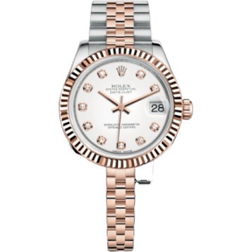 Rolex Datejust 31 Rolesor Everose Fluted / Jubilee / White Diamond 178271-0010