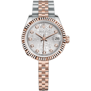 Rolex Datejust 31 Rolesor Everose Fluted / Jubilee / Silver Computer 178271-0024.
