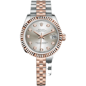 Rolex Datejust 31 Rolesor Everose Fluted / Jubilee / Silver Diamond 178271-0030