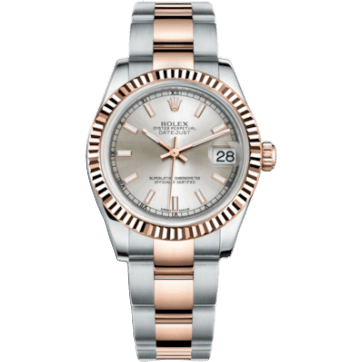 Rolex Datejust 31 Rolesor Everose Fluted / Oyster / Silver 178271-0035