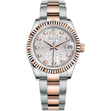 Rolex Datejust 31 Rolesor Everose Fluted / Jubilee / Silver Computer 178271-0043
