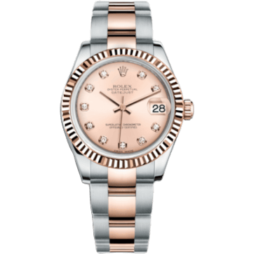 Rolex Datejust 31 Rolesor Everose Fluted / Oyster / Pink Diamond 178271-0045