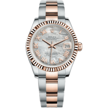 Rolex Datejust 31 Rolesor Everose Fluted / Oyster / MOP Roman 178271-0061