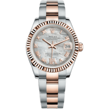 Rolex Datejust 31 Rolesor Everose Fluted / Oyster / MOP Roman 178271-0077