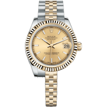 Rolex Datejust 31 Rolesor Yellow Fluted / Jubilee / Champagne 178273-0001