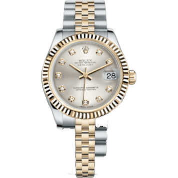 Rolex Datejust 31 Rolesor Yellow Fluted / Jubilee / Silver Diamond 178273-0015
