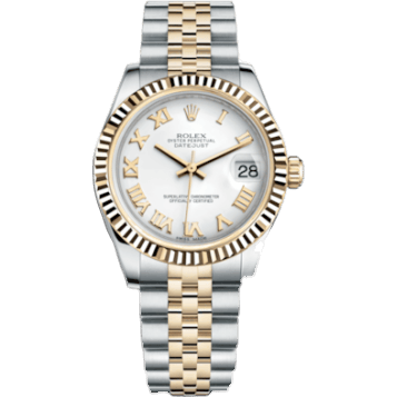 Rolex Datejust 31 Rolesor Yellow Fluted / Jubilee / White Roman 178273-0073