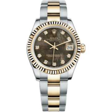 Rolex Datejust 31 Rolesor Yellow Fluted / Oyster/ Black MOP 178273-0081