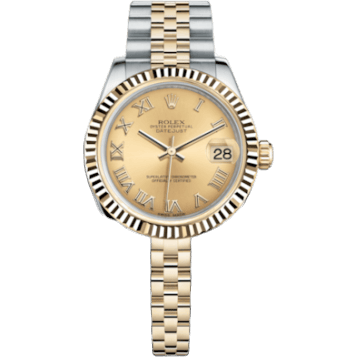 Rolex Datejust 31 Rolesor Yellow Fluted / Jubilee / Champagne Roman 178273-0087