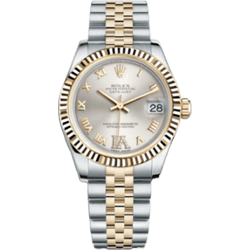 Rolex Datejust 31 Rolesor Yellow Fluted / Jubilee / Silver Roman 178273-0091