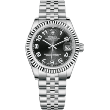 Rolex Datejust 31 Stainless Steel Fluted / Jubilee / Black - Arabic 178274-0005