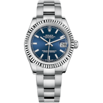 Rolex Datejust 31 Stainless Steel Fluted / Oyster / Blue 178274-0038