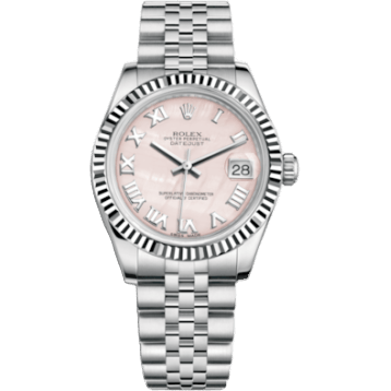 Rolex Datejust 31 Stainless Steel Fluted / Jubilee / Pink MOP Roman 178274-0044