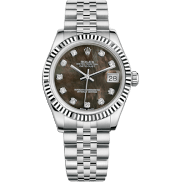 Rolex Datejust 31 Stainless Steel Fluted / Jubilee / Black MOP 178274-0046