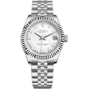 Rolex Datejust 31 Stainless Steel Fluted / Jubilee / White - Roman 178274-0073