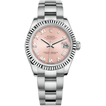 Rolex Datejust 31 Stainless Steel Fluted / Oyster / Pink Roman 178274-0076