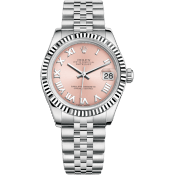 Rolex Datejust 31 Stainless Steel Fluted / Jubilee / Pink Roman 178274-0077