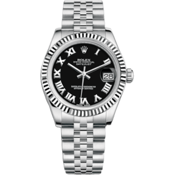 Rolex Datejust 31 Stainless Steel Fluted / Jubilee / Black - Roman 178274-0079