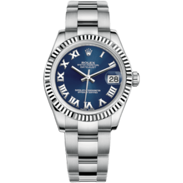 Rolex Datejust 31 Stainless Steel Fluted / Oyster / Blue - Roman 178274-0080