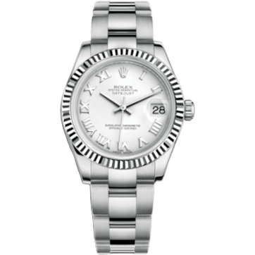 Rolex Datejust 31 Stainless Steel Fluted / Oyster / White - Roman 178274-0082