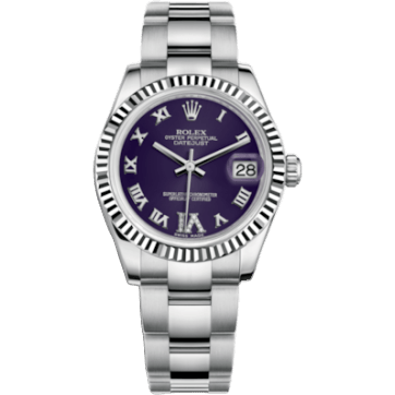 Rolex Datejust 31 Stainless Steel Fluted / Oyster / Purple - Roman 178274-0087