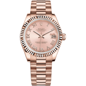 Datejust 31 Everose Fluted / President / Pink Roman