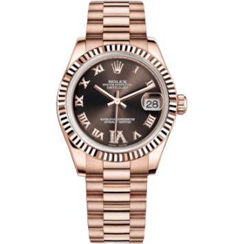 Datejust 31 Everose Fluted / President / Chocolate Roman