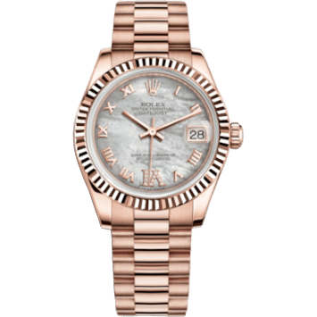 Datejust 31 Everose Fluted / President / MOP Roman