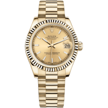 Rolex Datejust 31 Yellow Gold Fluted / President / Champagne 178278-0025