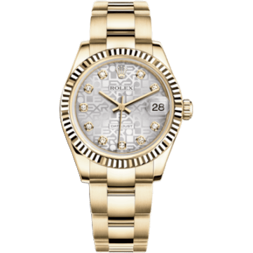 Rolex Datejust 31 Yellow Gold Fluted / Oyster / Silver Computer 178278-0031