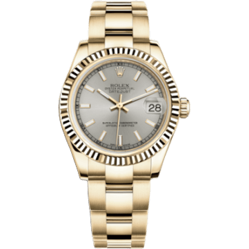Rolex Datejust 31 Yellow Gold Fluted / Oyster / Silver 178278-0034