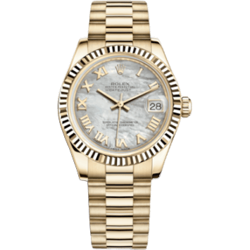 Rolex Datejust 31 Yellow Gold Fluted / President / MOP Roman 178278-0038