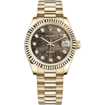 Rolex Datejust 31 Yellow Gold Fluted / President / Black MOP Computer 178278-0057