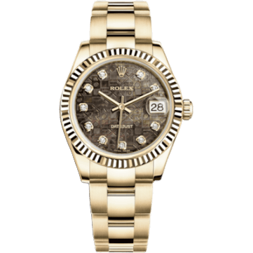 Rolex Datejust 31 Yellow Gold Fluted / Oyster / Black MOP Computer 178278-0075