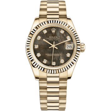 Rolex Datejust 31 Yellow Gold Fluted / President / Black MOP 178278-0111