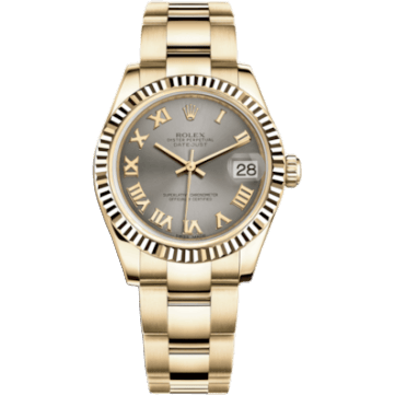 Rolex Datejust 31 Yellow Gold Fluted / Oyster / Steel Roman 178278-0136