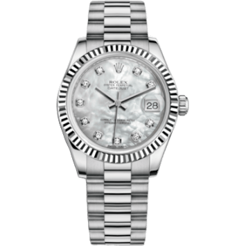 Rolex Datejust 31 White Gold Fluted / President / MOP 178279-0015