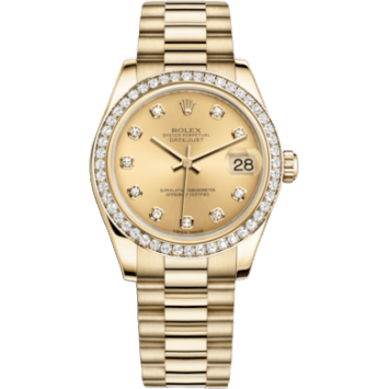 Rolex Datejust 31 Yellow Gold Diamond / President / Champagne Diamond 178288-0007