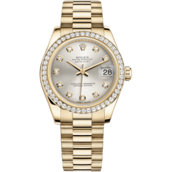 Rolex Datejust 31 Yellow Gold Diamond / President / Silver Diamond 178288-0012