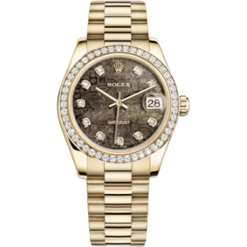 Rolex Datejust 31 Yellow Gold Diamond / President / Black MOP Computer 178288-0016