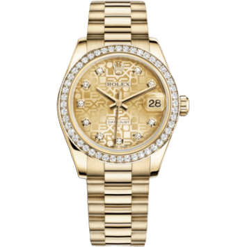 Rolex Datejust 31 Yellow Gold Diamond / President / Champagne Computer 178288-0021