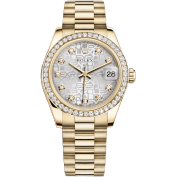 Rolex Datejust 31 Yellow Gold Diamond / President / Silver Computer 178288-0028