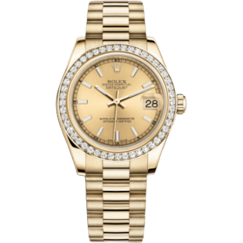 Rolex Datejust 31 Yellow Gold Diamond / President / Champagne 178288-0046